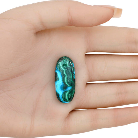 Azurite Malachite 31x13.6x5 mm Oval Gemstone LS03684-63