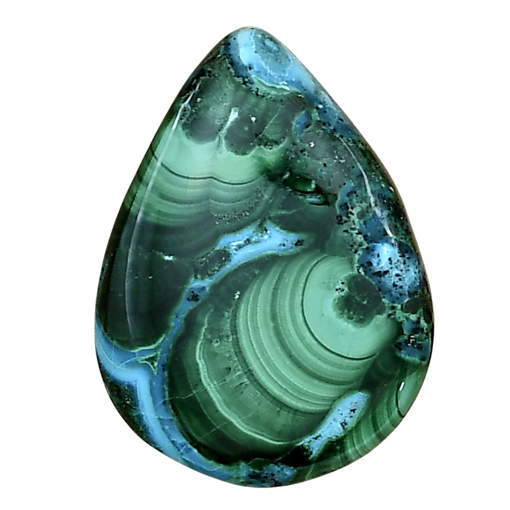 Azurite Malachite 27.5x20.3x5.5 mm Pear Gemstone LS03687-63