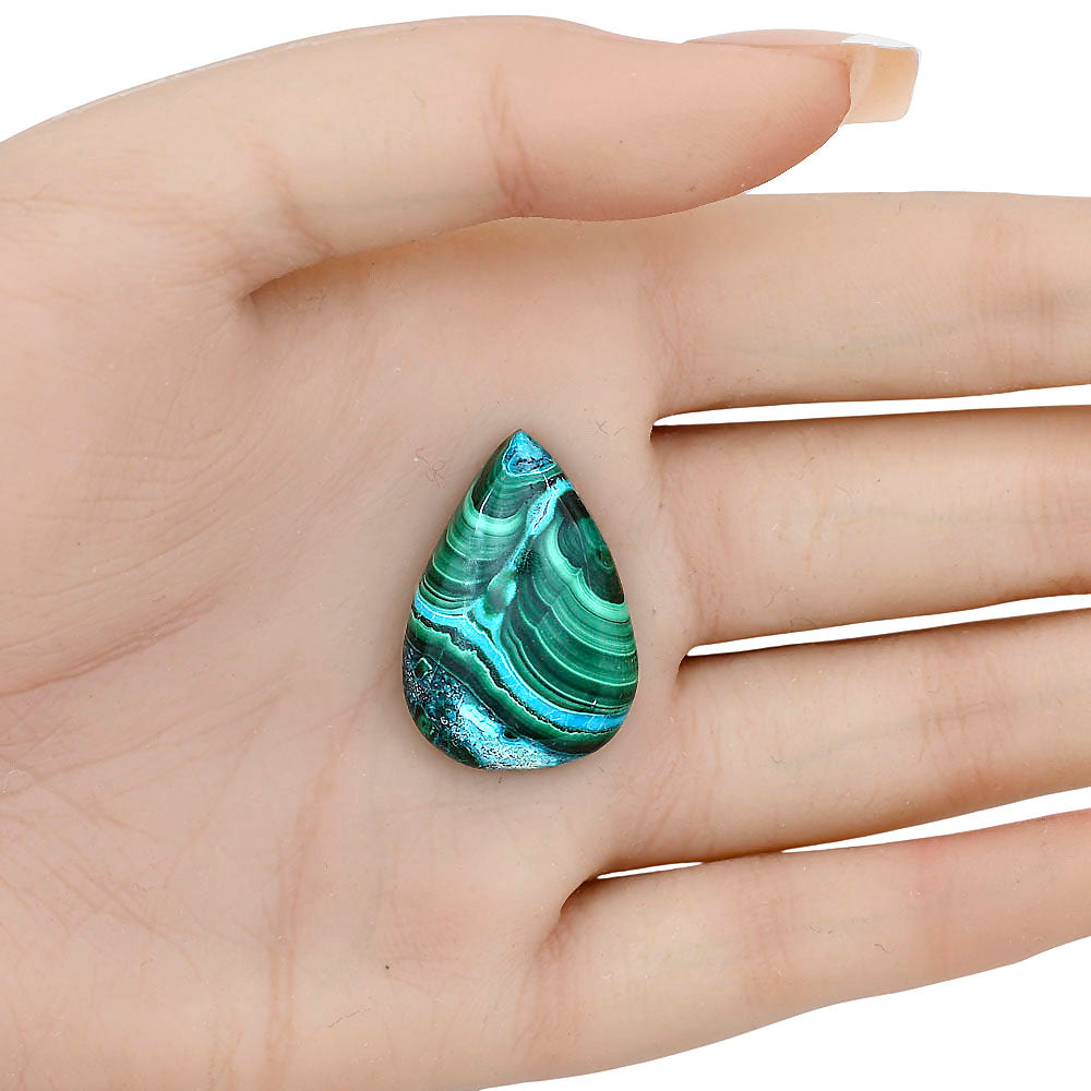 Azurite Malachite 28.55x19.7x6 mm Pear Gemstone LS03688-63