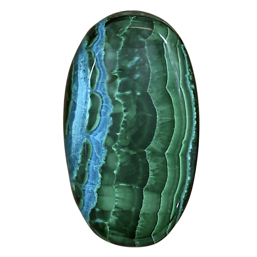 Azurite Malachite 30.75x17.75x6 mm Oval Gemstone LS03691-63