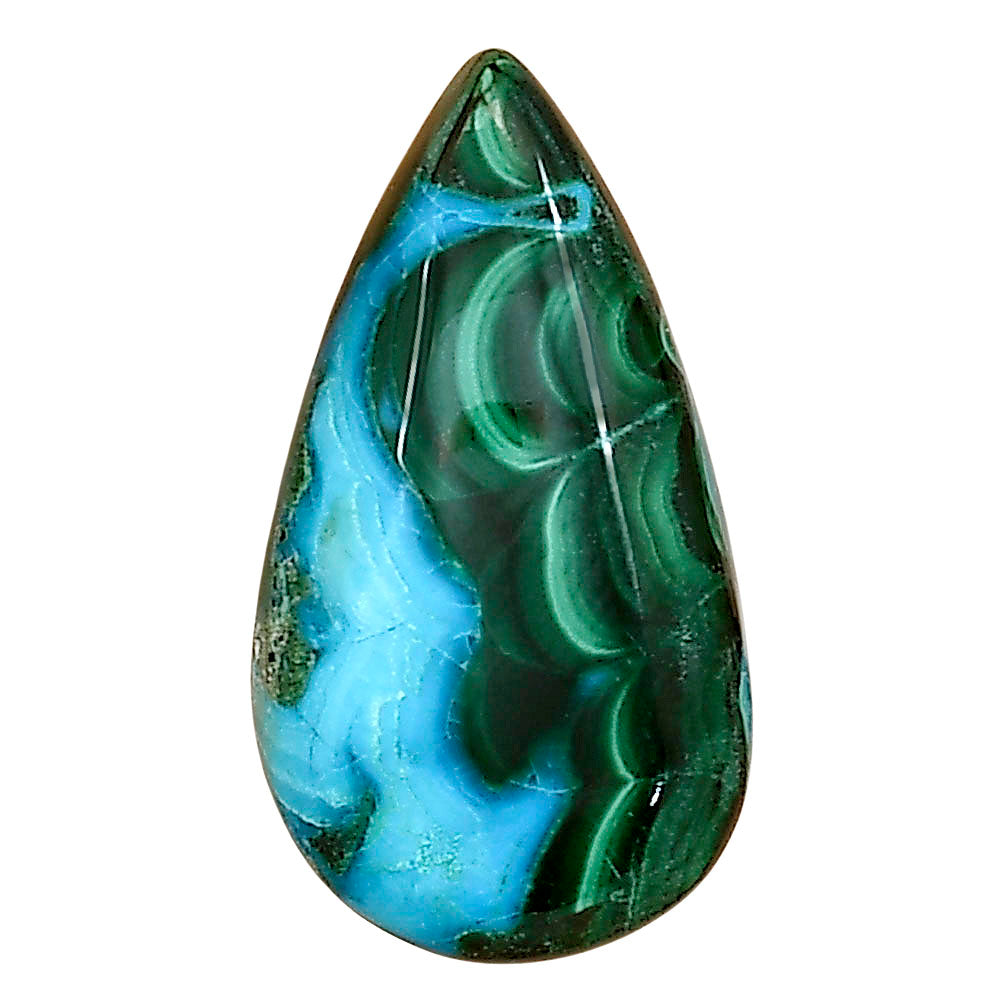 Azurite Malachite 25.3x13.8x5.5 mm Pear Gemstone LS03695-63