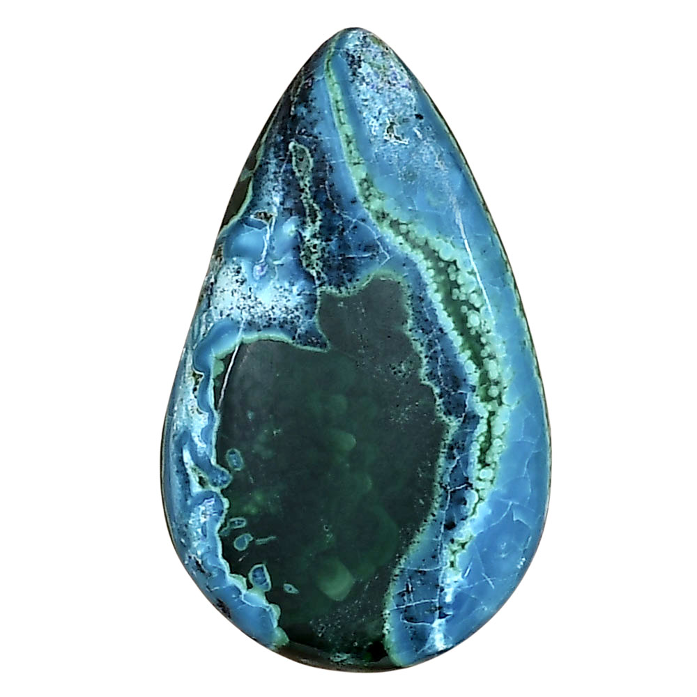 Azurite Malachite 32.4x19.7x4.7 mm Pear Gemstone LS03699-63