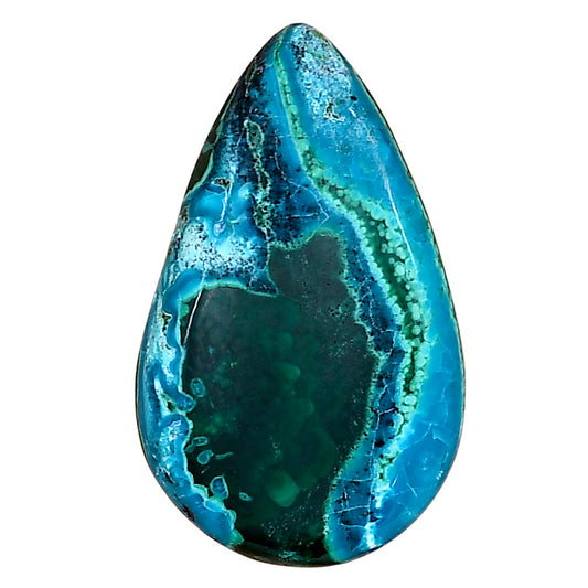 Azurite Malachite 32.4x19.7x4.7 mm Pear Gemstone LS03699-63