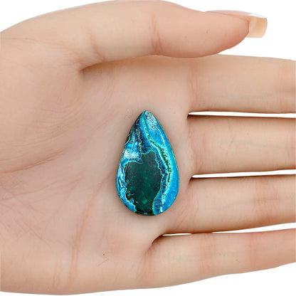 Azurite Malachite 32.4x19.7x4.7 mm Pear Gemstone LS03699-63