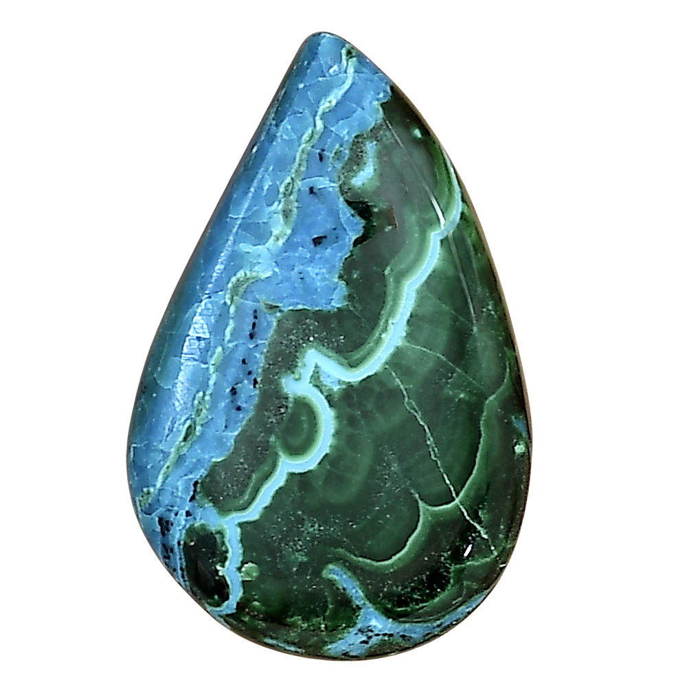 Azurite Malachite 27.6x17.7x5.5 mm Pear Gemstone LS03700-63