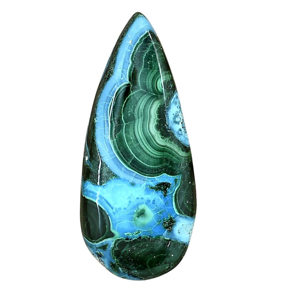 Azurite Malachite 41.3x18x5.5 mm Pear Gemstone LS03701-63