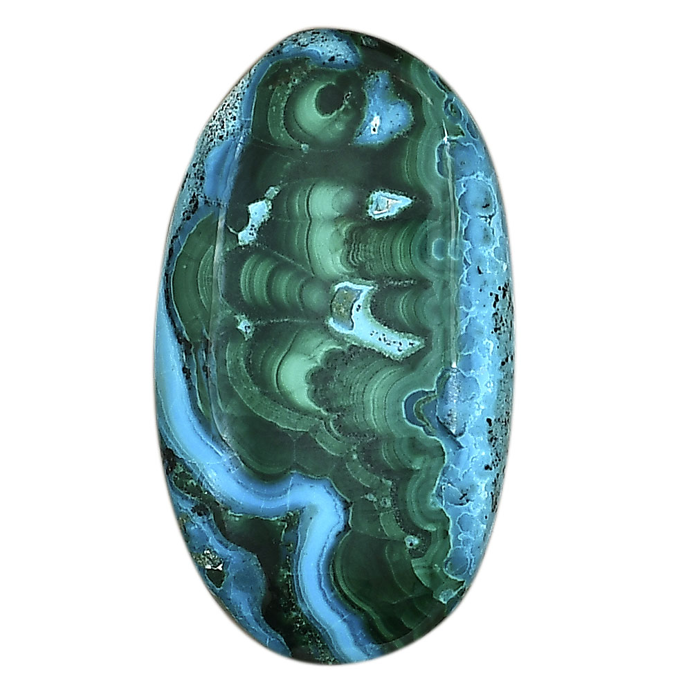 Azurite Malachite 34.58x19.86x6 mm Oval Gemstone LS03704-63