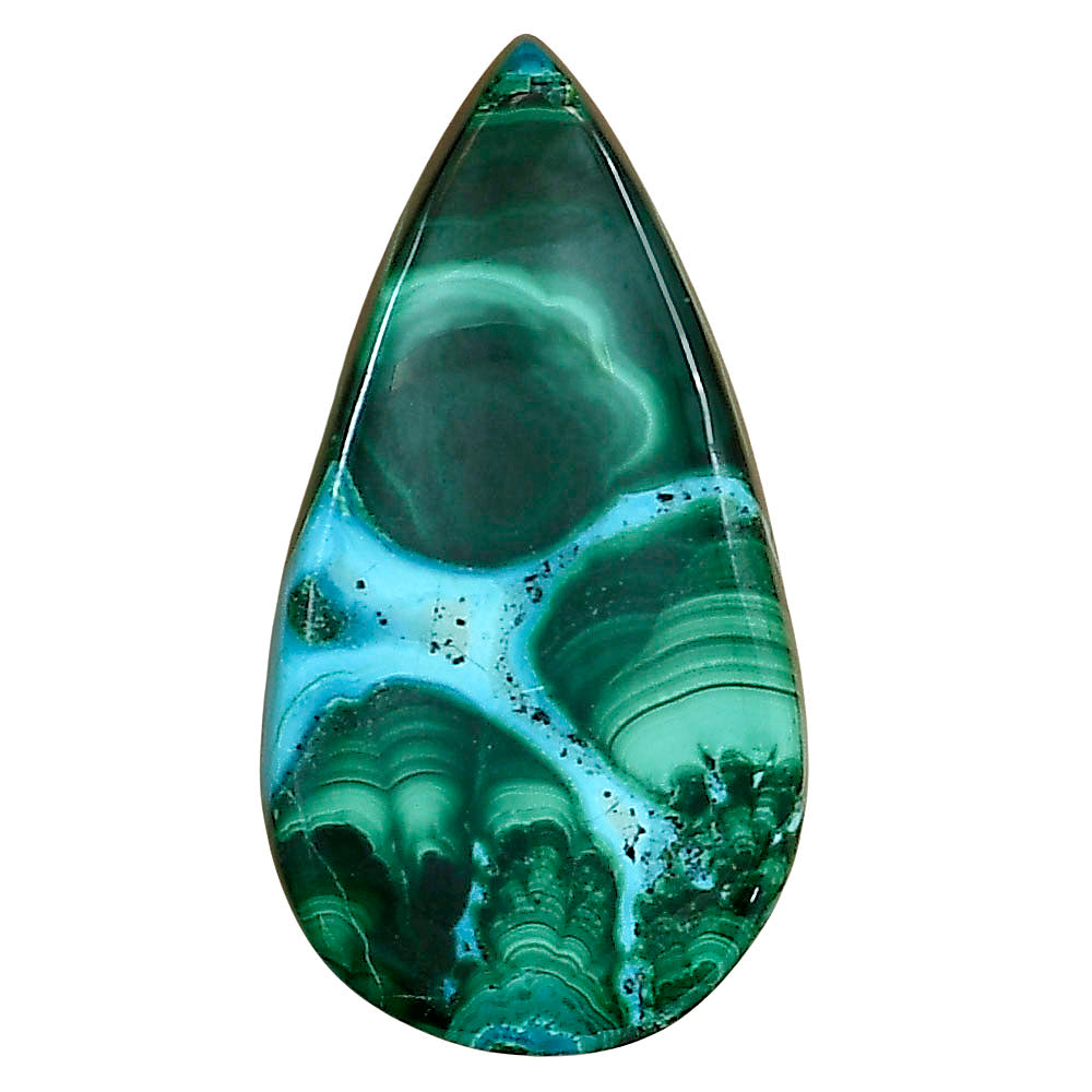 Azurite Malachite 33.6x18x6 mm Pear Gemstone LS03708-63