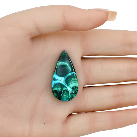 Azurite Malachite 33.6x18x6 mm Pear Gemstone LS03708-63