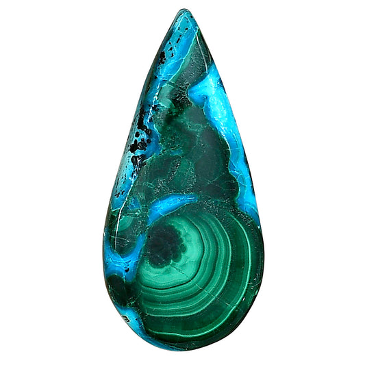 Azurite Malachite 34.5x16.4x4.5 mm Pear Gemstone LS03710-63