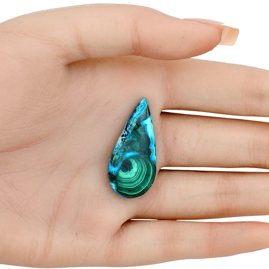 Azurite Malachite 34.5x16.4x4.5 mm Pear Gemstone LS03710-63