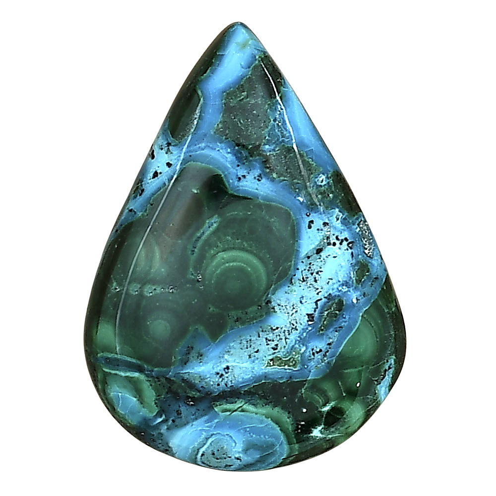 Azurite Malachite 29.5x21.15x5.3 mm Pear Gemstone LS03713-63