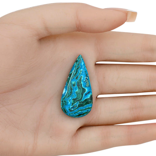 Azurite Malachite 36.9x18.55x4.5 mm Pear Gemstone LS03718-63