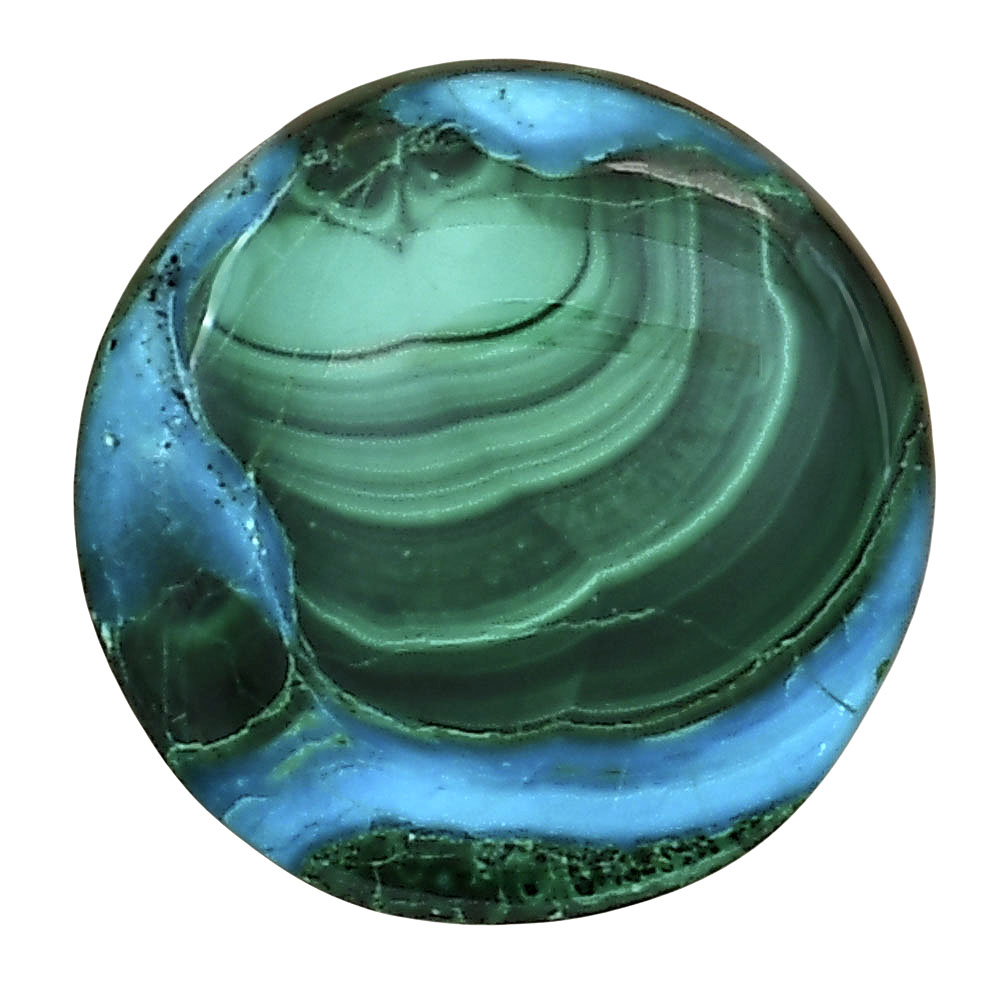 Azurite Malachite 21.1x21.1x5.5 mm Round Gemstone LS03719-63