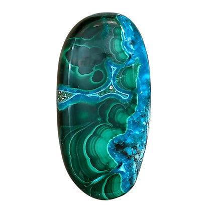 Azurite Malachite 28.1x14.1x5.5 mm Oval Gemstone LS03722-63