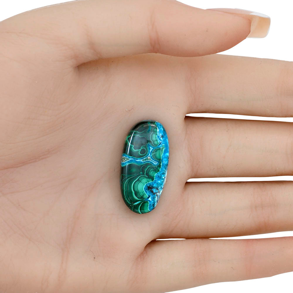 Azurite Malachite 28.1x14.1x5.5 mm Oval Gemstone LS03722-63