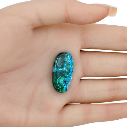 Azurite Malachite 28.1x14.1x5.5 mm Oval Gemstone LS03722-63