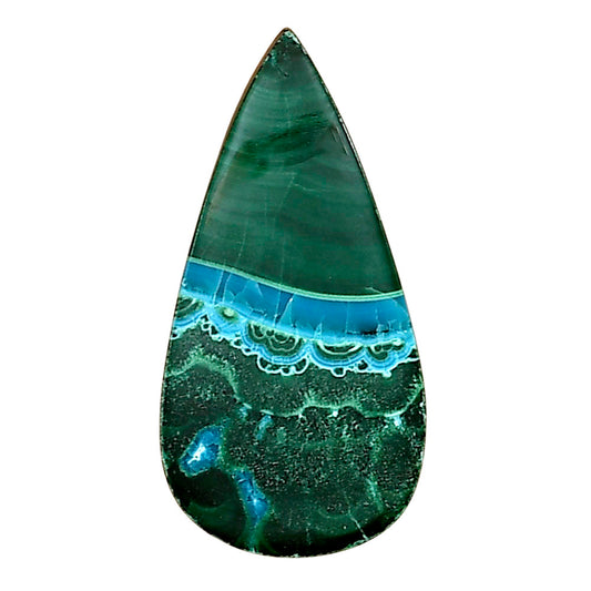 Azurite Malachite 28.2x14.3x4 mm Pear Gemstone LS03724-63