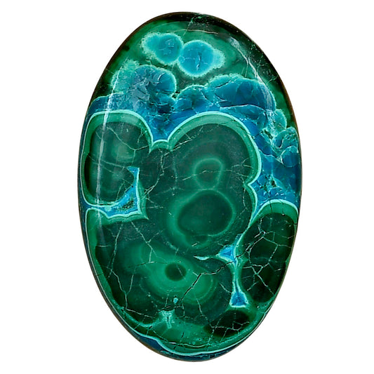 Azurite Malachite 35.1x22.5x5.5 mm Oval Gemstone LS03753-63