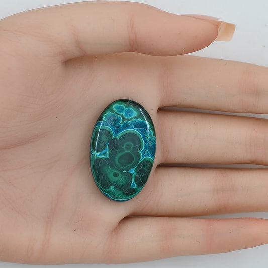 Azurite Malachite 35.1x22.5x5.5 mm Oval Gemstone LS03753-63