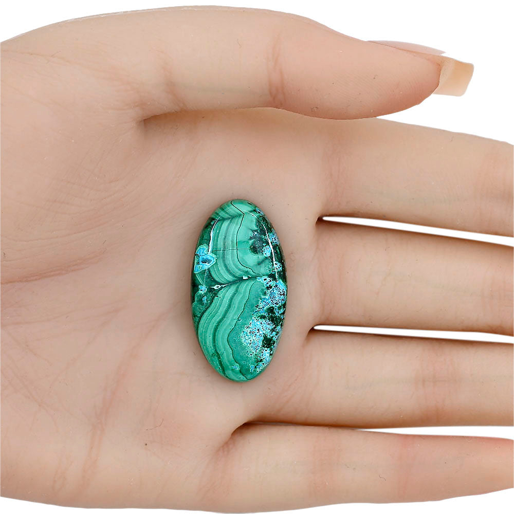 Azurite Malachite 32.6x17.2x5 mm Oval Gemstone LS03757-63