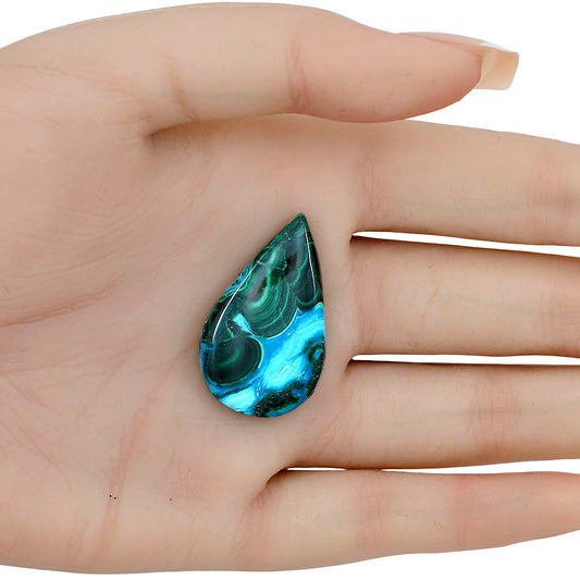 Azurite Malachite 33x20x5 mm Pear Gemstone LS03759-63