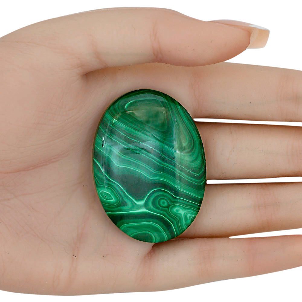 Malachite Eye 48x35.2x8 mm Oval Gemstone LS03846-65