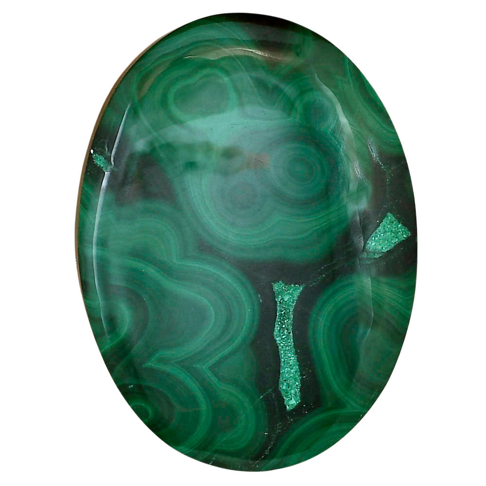 Malachite Eye 42.8x31.6x8.5 mm Oval Gemstone LS03851-65