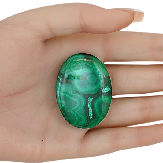 Malachite Eye 42.8x31.6x8.5 mm Oval Gemstone LS03851-65