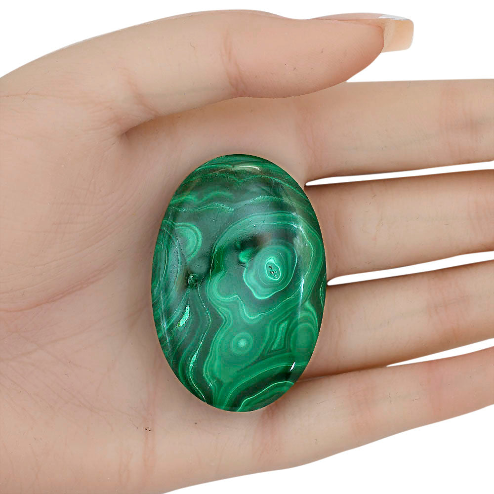 Malachite Eye 48.8x33x8 mm Oval Gemstone LS03854-65