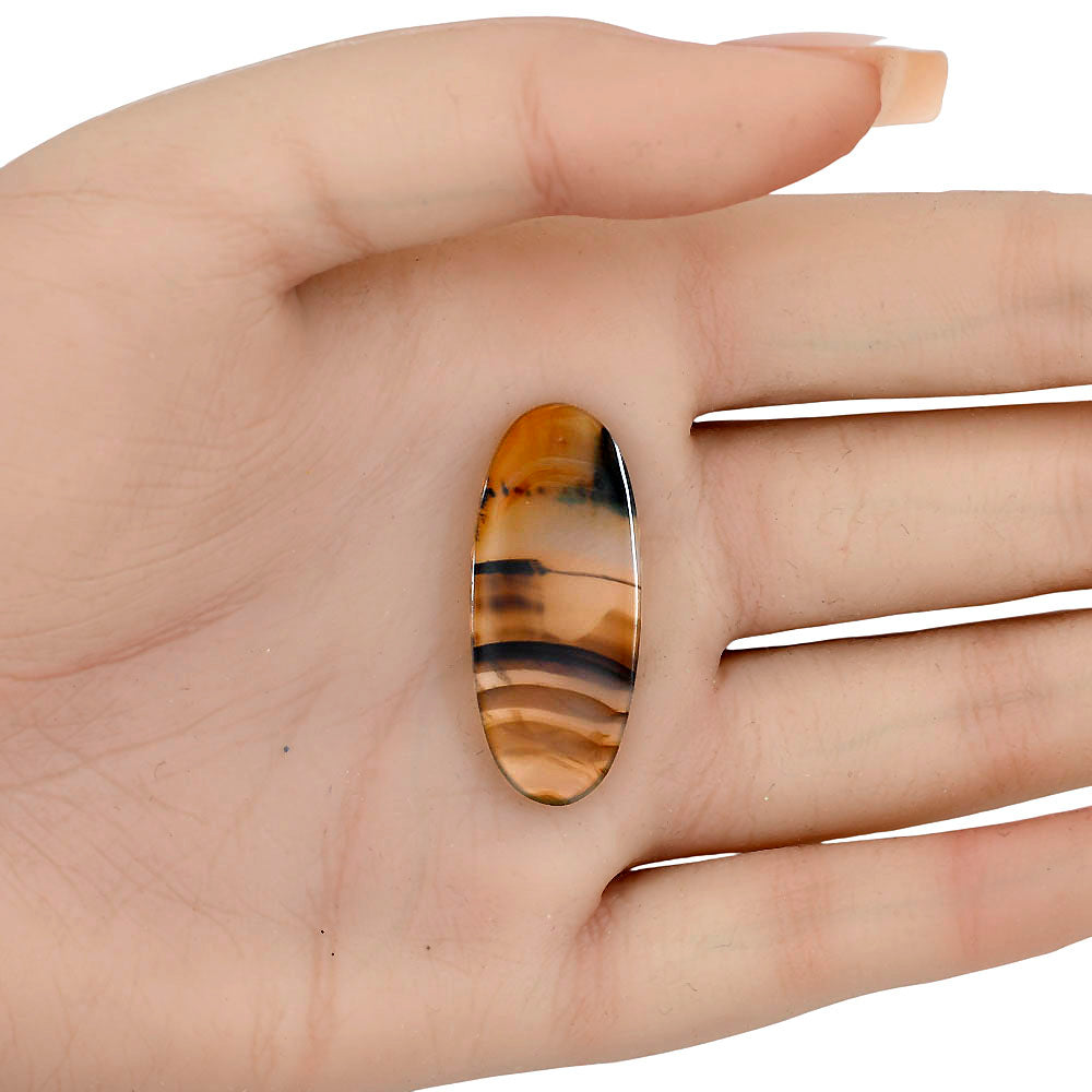Montana Agate 34.1x14.5x3.3 mm Oval Gemstone LS03920-40