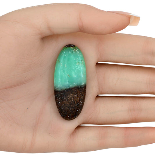 Boulder Chrysoprase 45.2x19.5x7 mm Oval Gemstone LS03946-67