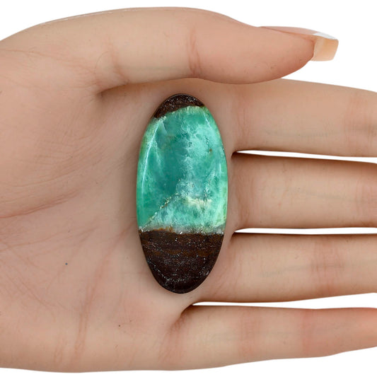 Boulder Chrysoprase 48.7x22.35x6.5 mm Oval Gemstone LS03947-67