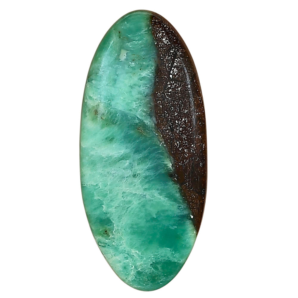 Boulder Chrysoprase 42.25x19.1x6.5 mm Oval Gemstone LS03948-67