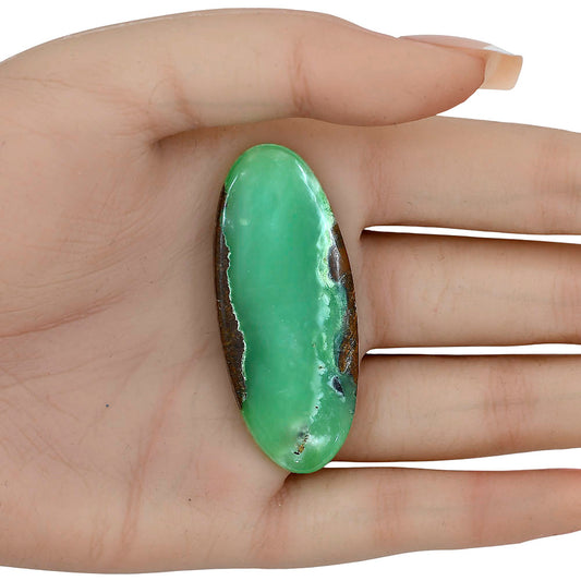 Boulder Chrysoprase 52.6x22x5.5 mm Oval Gemstone LS03960-67