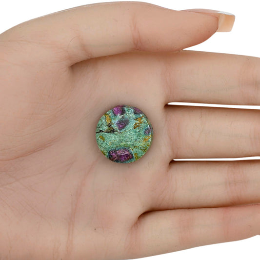 Ruby-In-Fuchsite 19.7x19.7x5.3 mm Round Gemstone LS03976-68