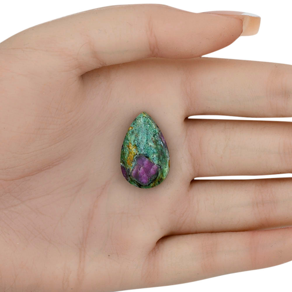 Ruby-In-Fuchsite 24.25x15.5x4.7 mm Pear Gemstone LS04017-68