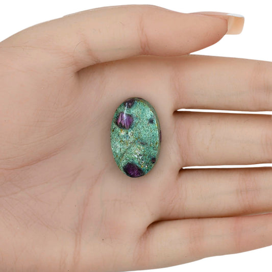 Ruby-In-Fuchsite 26.6x16.8x6 mm Oval Gemstone LS04018-68