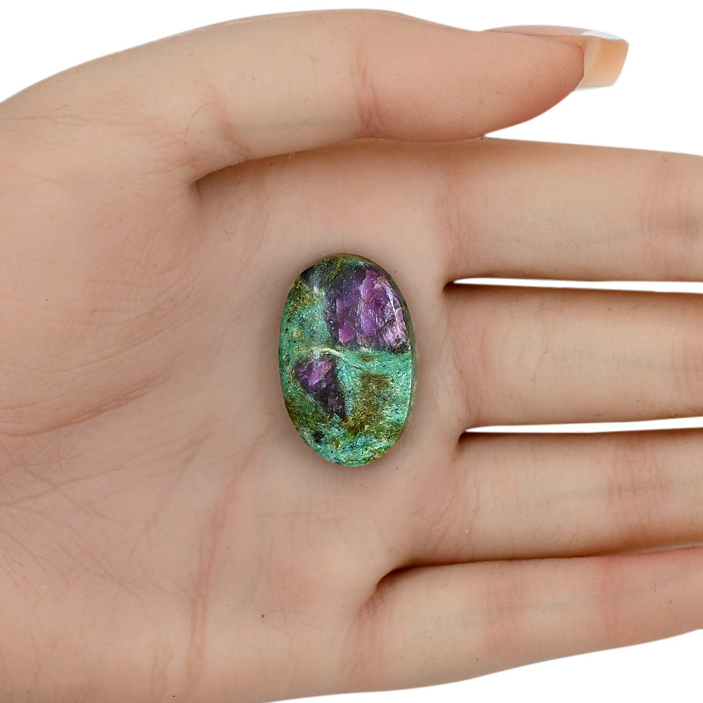 Ruby-In-Fuchsite 27.65x17.65x5.5 mm Oval Gemstone LS04038-68