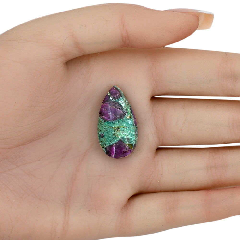 Ruby-In-Fuchsite 27.7x15x6.2 mm Pear Gemstone LS04048-68