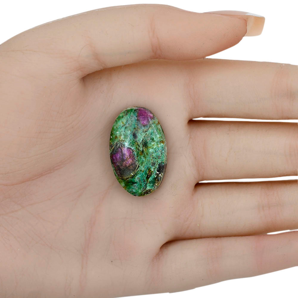 Ruby-In-Fuchsite 27.45x17.3x6 mm Oval Gemstone LS04054-68