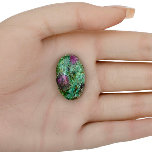 Ruby-In-Fuchsite 27.45x17.3x6 mm Oval Gemstone LS04054-68
