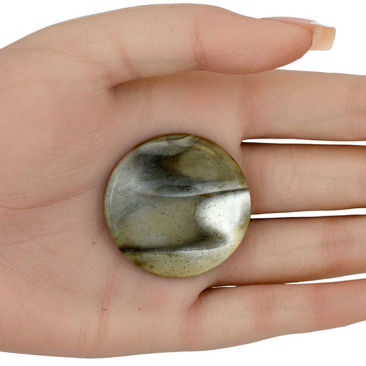 Flint Stone 37.5x37.5x5.5 mm Round Gemstone LS04077-99