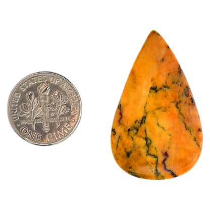 Honey Dendritic Opal 22.1x35.8x5.5 mm Pear Shape Polished Gemstone LS100-05995