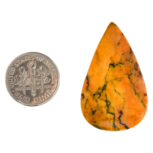 Honey Dendritic Opal 22.1x35.8x5.5 mm Pear Shape Polished Gemstone LS100-05995