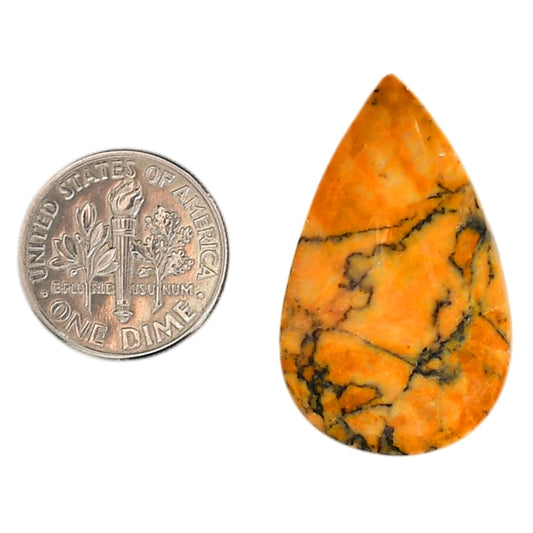 Honey Dendritic Opal 19.5x31.9x6.8 mm Pear Shape Polished Gemstone LS100-05996