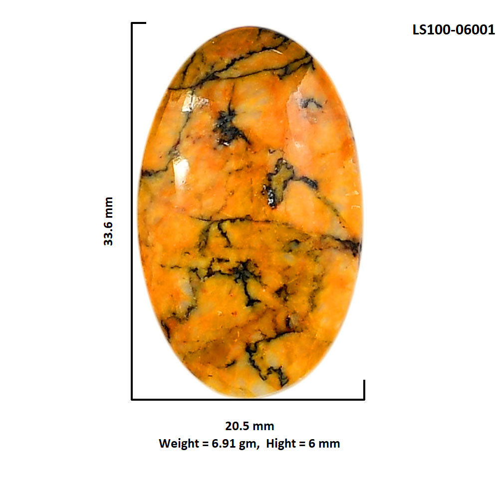 Honey Dendritic Opal 20.5x33.6x6 mm Oval Shape Polished Gemstone LS100-06001