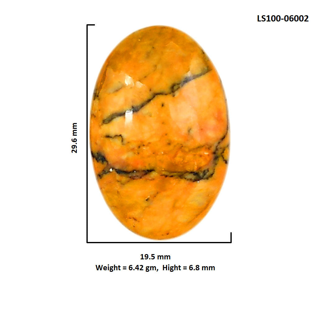 Honey Dendritic Opal 19.5x29.6x6.8 mm Oval Shape Polished Gemstone LS100-06002