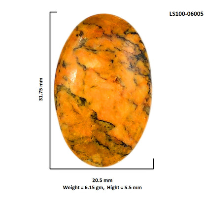Honey Dendritic Opal 20.5x31.75x5.5 mm Oval Shape Polished Gemstone LS100-06005