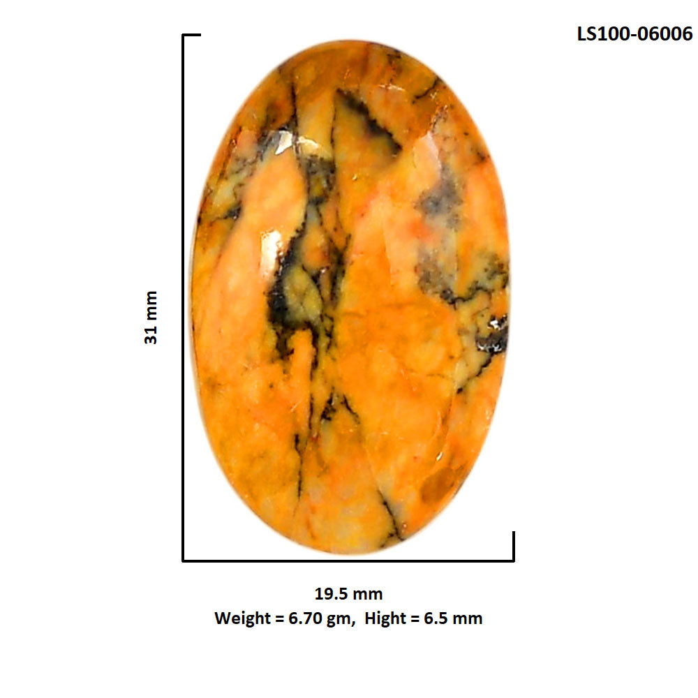 Honey Dendritic Opal 19.5x31x6.5 mm Oval Shape Polished Gemstone LS100-06006